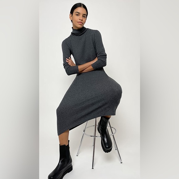 NWOT NILI LOTAN Cassandra Cashmere Dress Charcoal XS - Picture 5 of 12